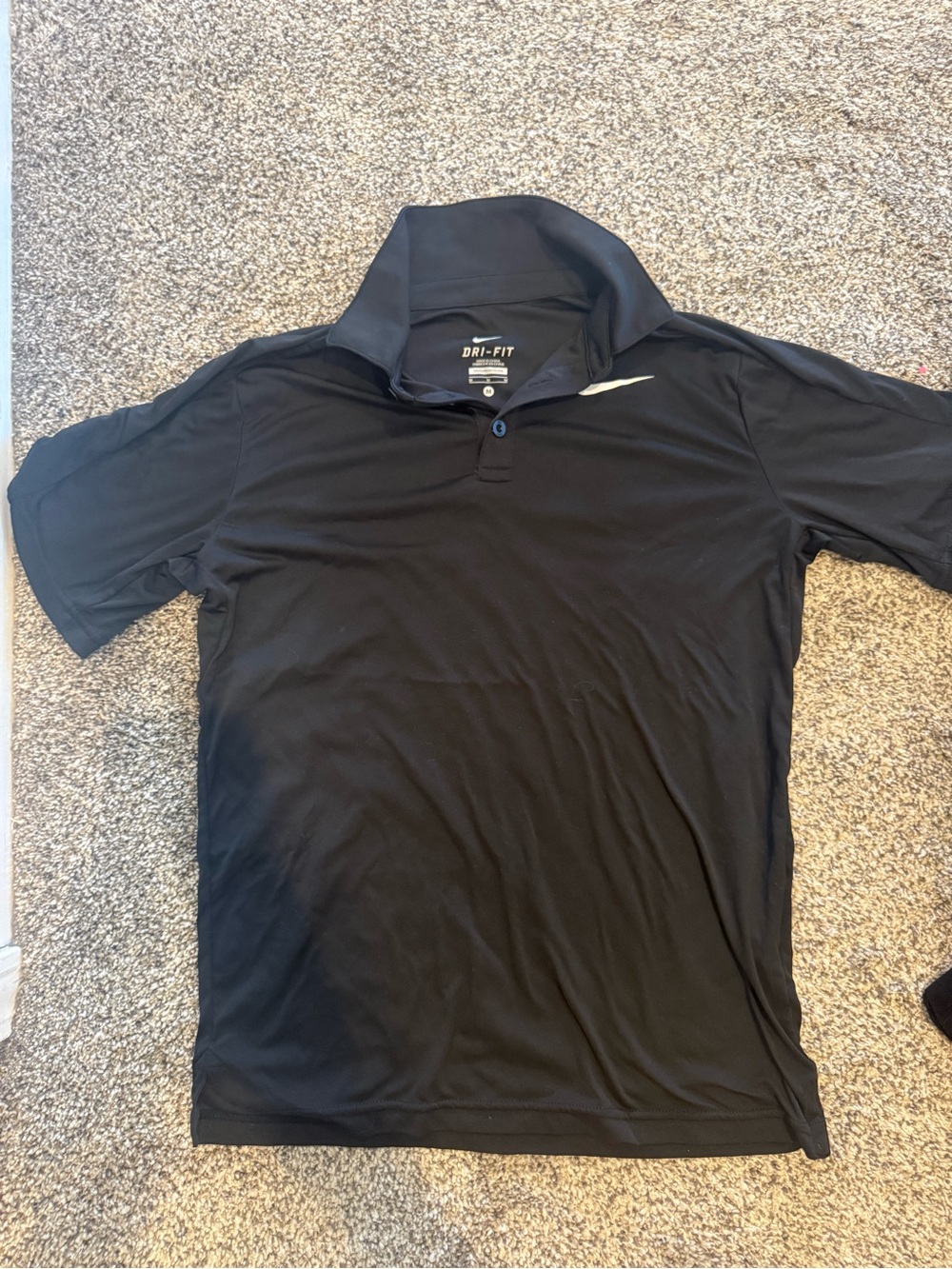 Nike Black Short-Sleeve Dri-FIT Polo